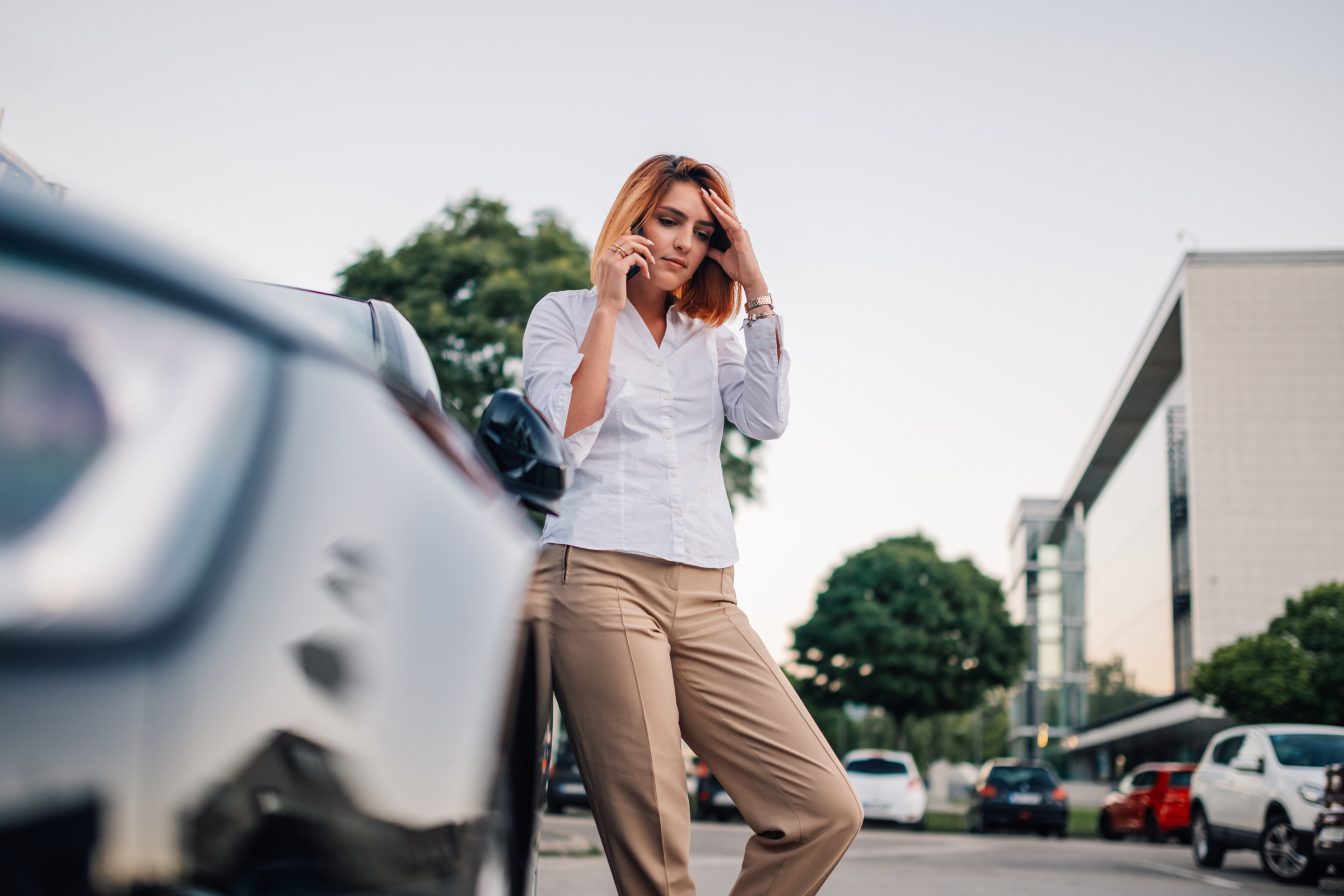 Locksmith professional helping with car lockout
